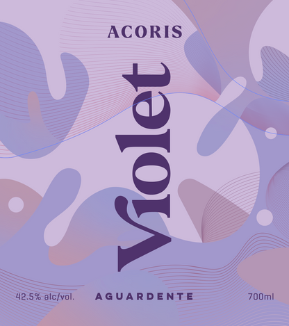 Acoris Violet Aguardente premium caft spirit, made in Winnipeg